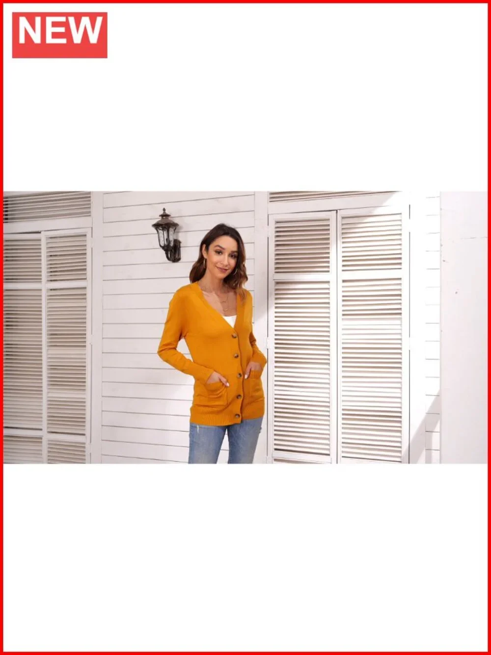 VERABENDI Women's Lightweight Cardigan Sweater Snap Button Front Pockets
